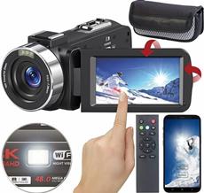 09.01.2024, 10:02 Camcorder auch per Smartphone und App steuern: Somikon 8K-UHD-WLAN-Camcorder DV-910.uhd, IPS-Touchdisplay, 48 MP, 18-facher Zoom, App