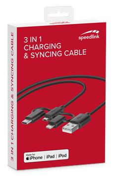 Kampf der Kabelflut: Speedlink pr&auml;sentiert 3-in-1-Adapterkabel von USB-A auf Apple Lightning<sup>&reg;</sup>, Micro-USB oder USB-C