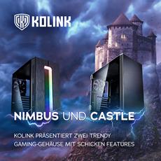 Nimbus und Castle: Kolink pr&auml;sentiert zwei trendy Gaming-Geh&auml;use mit schicken Features